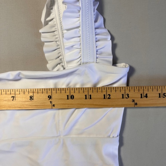 EPHEMERA OPTICAL WHITE RUFFLE ONE PIECE SWIMSUIT NWT SIZE AU-6/ US-2 - Picture 3 of 9
